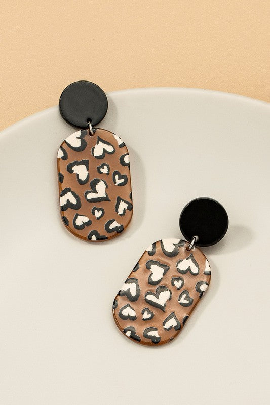 Oval Design Drop Earrings