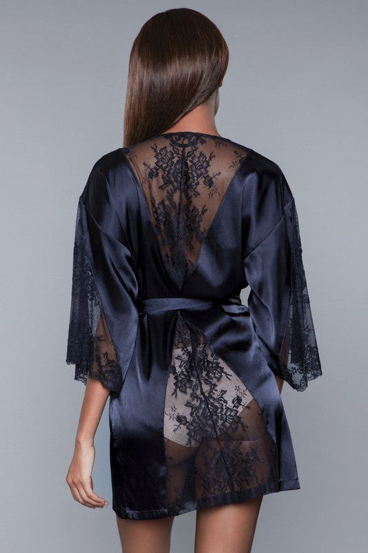 Sheer Satin Lace Robe