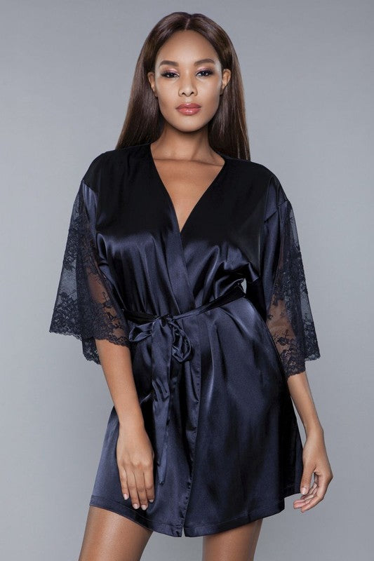 Sheer Satin Lace Robe