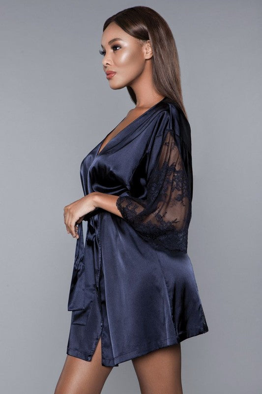 Sheer Satin Lace Robe