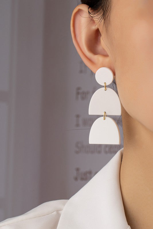 Color Coated Geo Earring
