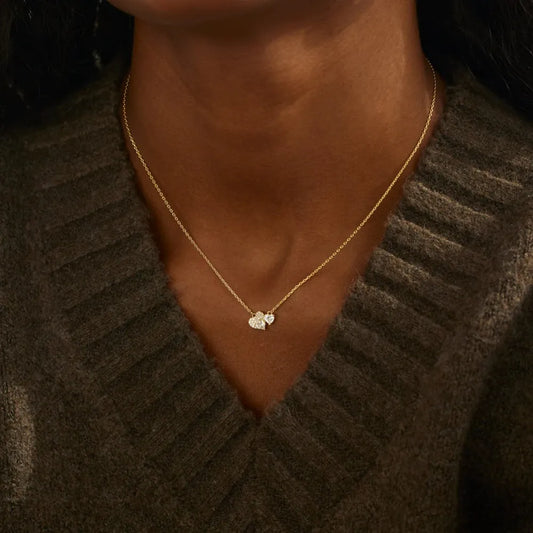 18K Gold-Plated Sterling Silver Zircon Heart Necklace in Gold - women's necklace