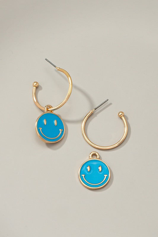 Smiley Face Hoop Earrings