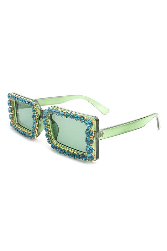 Rectangle Rhinestone Sunglasses