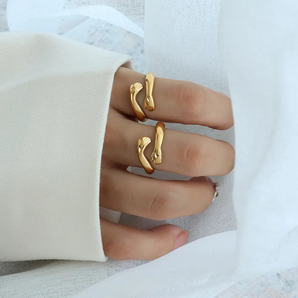 Titanium Steel Hug Bypass Ring - alternate ring view