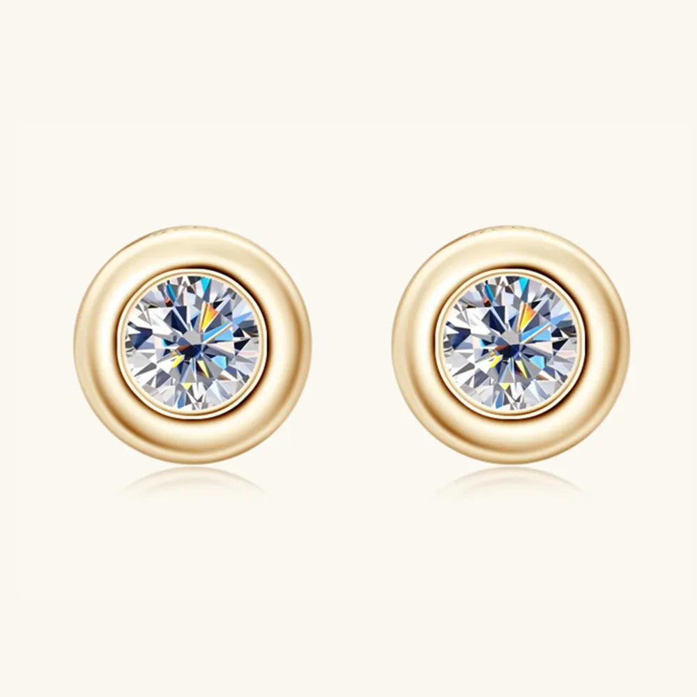 Moissanite Sterling Silver Stud Earrings - alternate earring view