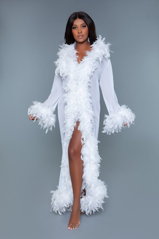 Glamour Feather Trim Robe