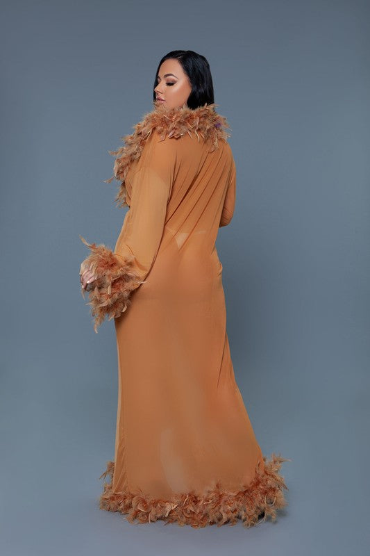 Glamour Feather Trim Robe