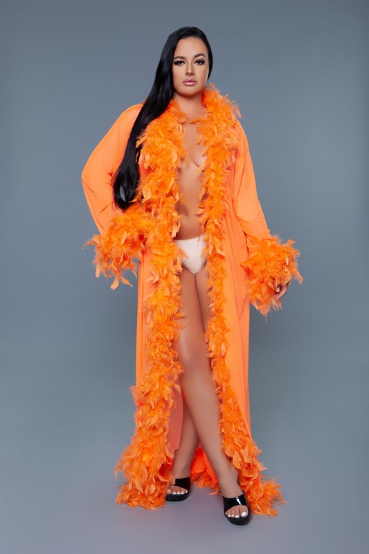 Glamour Feather Trim Robe