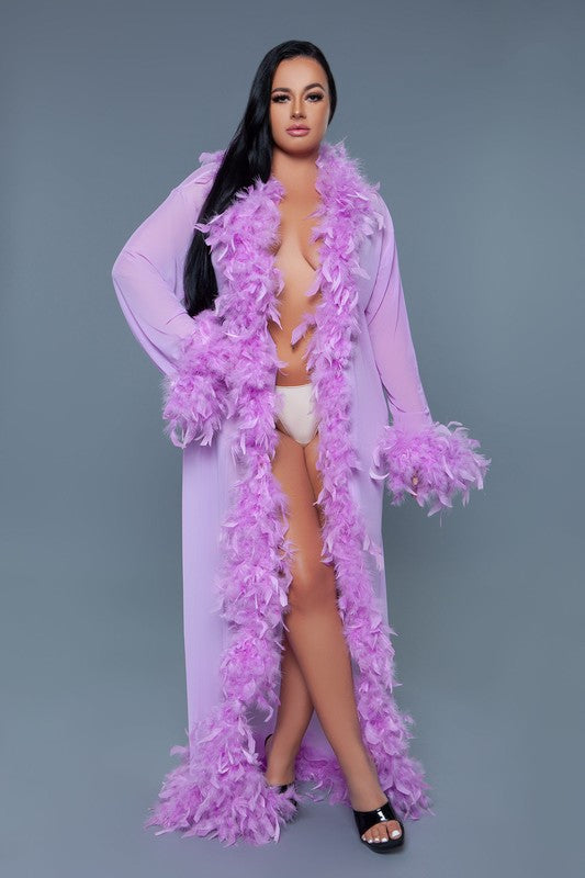Glamour Feather Trim Robe