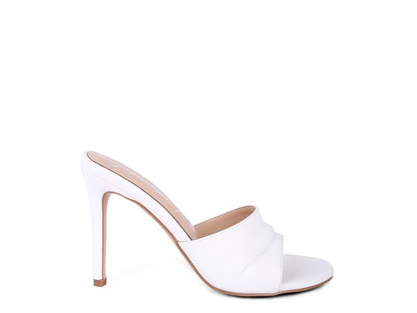 Pleated Strap High Heeled Sandal