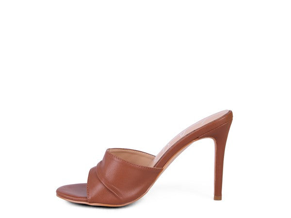 Pleated Strap High Heeled Sandal