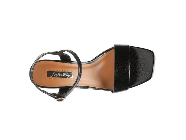 Textured High Block Sandals