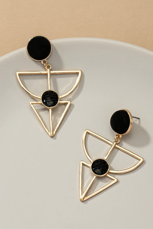 Velvet Stud Geo Earrings