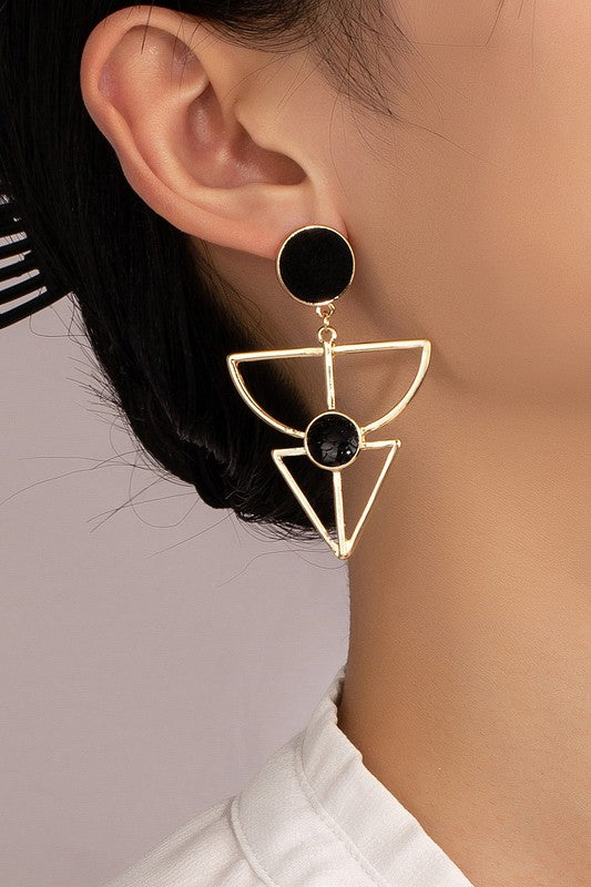 Velvet Stud Geo Earrings