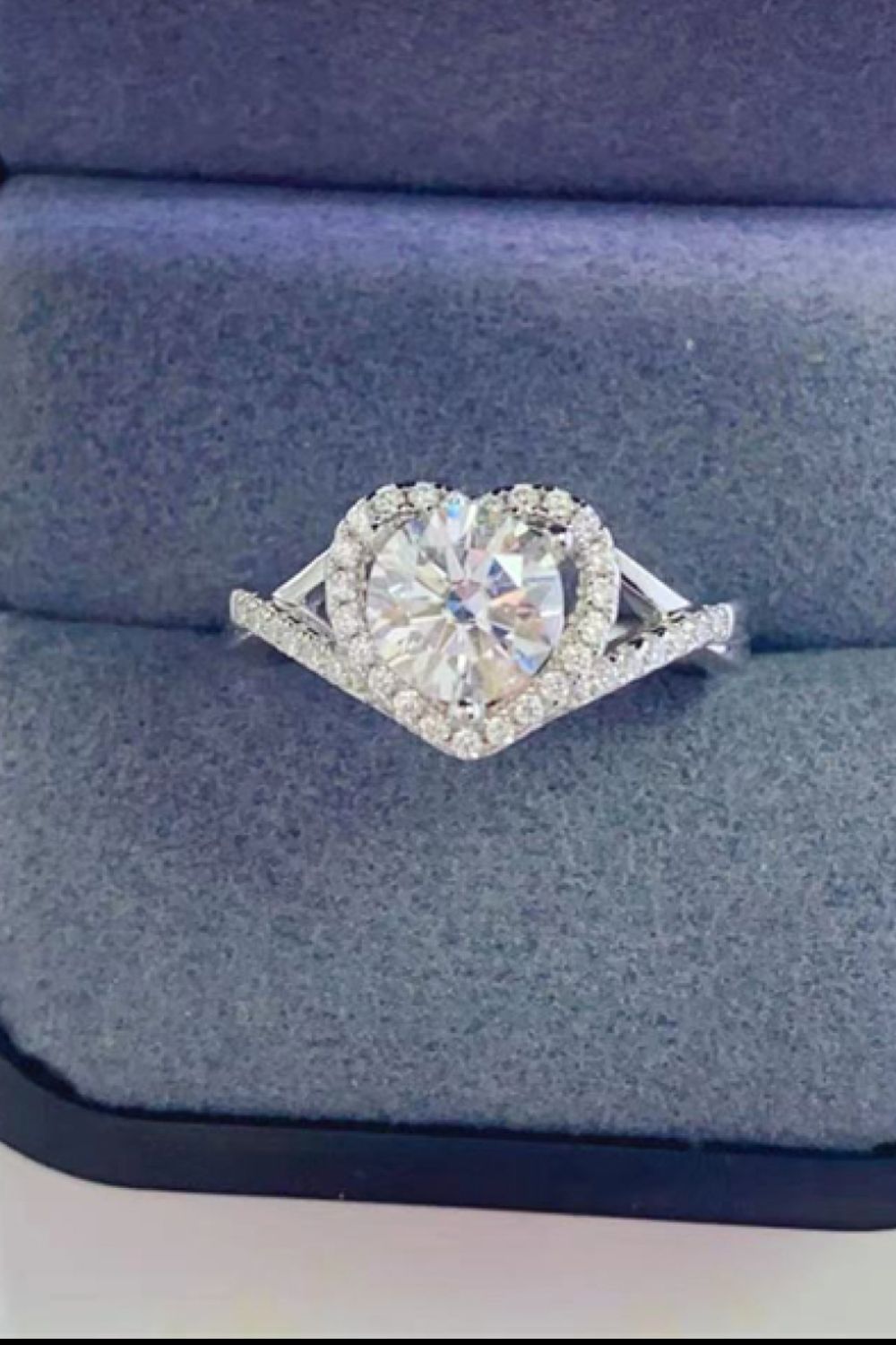 Adored 1 Carat Moissanite Sterling Silver Heart Ring in Green - women's ring