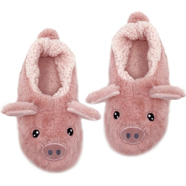 Piggy - Animal Slippers deliver the ultimate cozy experience. Crafted with fluffy material, these slippers are designed to keep your feet warm and snug. The super soft inside base provides extra comfort, while the non-skid bottoms ensure stability. Perfect for lounging or staying cozy at home. S fits women’s shoe size 5/6, M fits women’s shoe size 7/8, 
L fits women’s shoe size 9/10. Free shipping on all orders. Shop now!