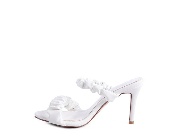 Ruched Strap Stiletto Sandals