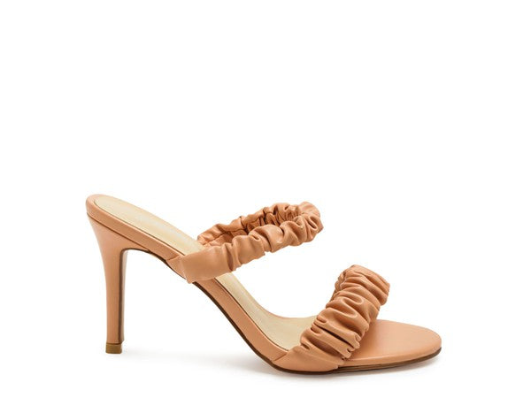 Ruched Strap Stiletto Sandals