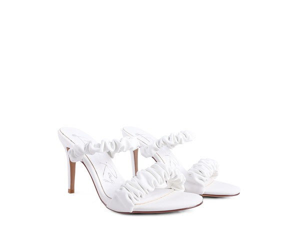 Ruched Strap Stiletto Sandals