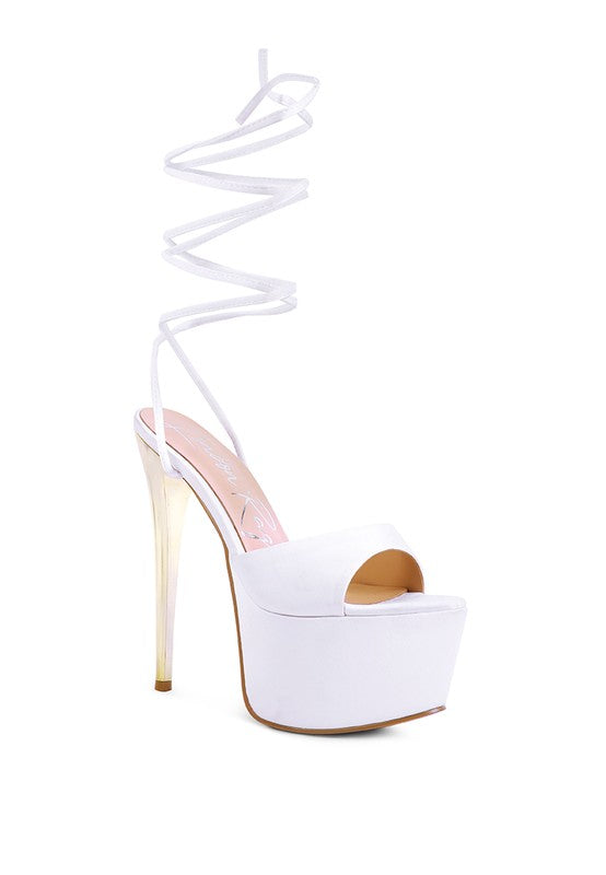 Satin Lace-Up Stiletto Sandals