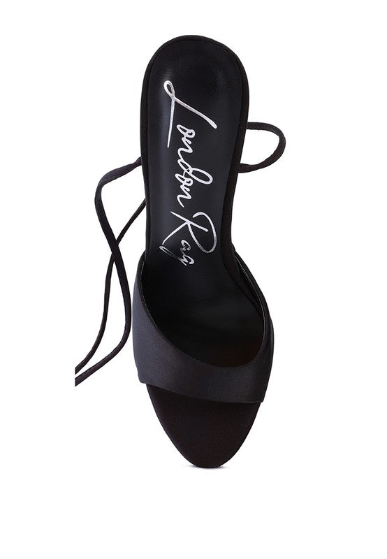 Satin Lace-Up Stiletto Sandals
