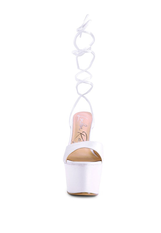 Satin Lace-Up Stiletto Sandals