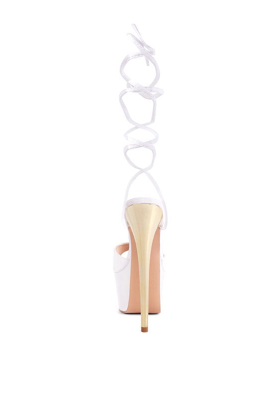 Satin Lace-Up Stiletto Sandals