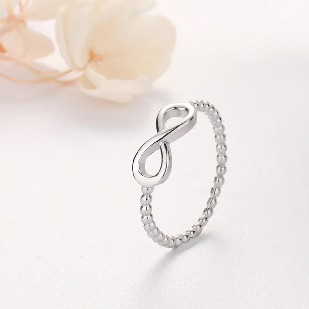 Number 8 Zircon Sterling Silver Ring in Silver - women's ring