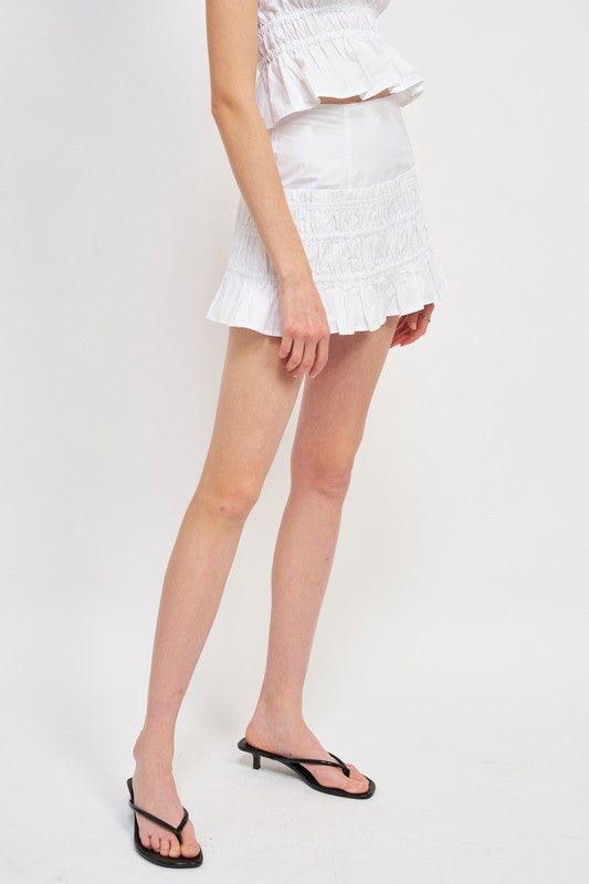 Gathered Mini Skirt