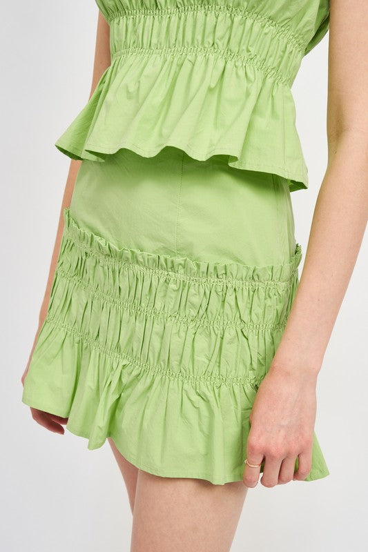 Gathered Mini Skirt