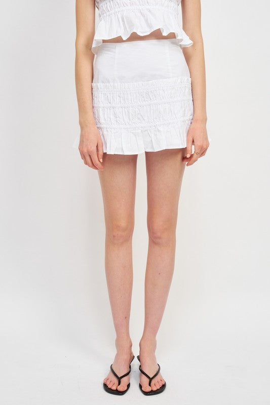 Gathered Mini Skirt