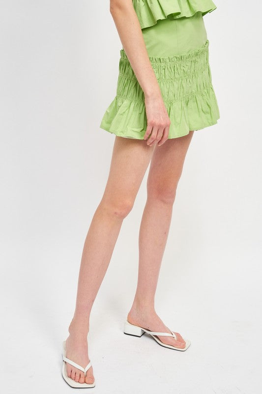 Gathered Mini Skirt