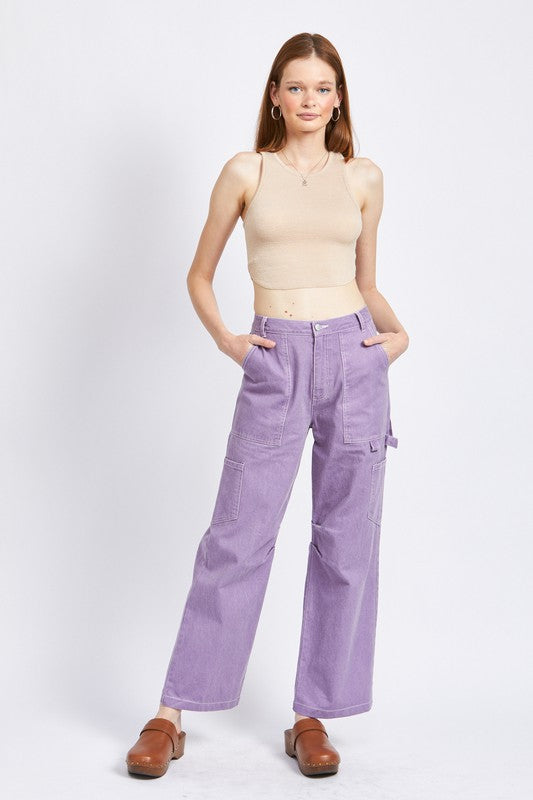 Contrast Utility Cargo Pants
