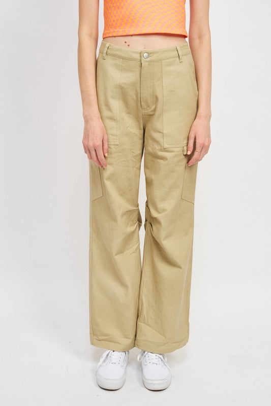 Contrast Utility Cargo Pants