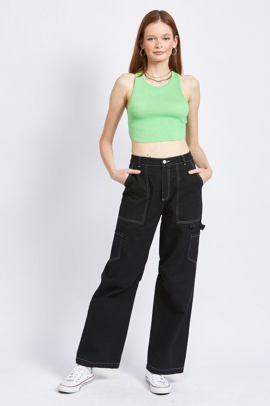 Contrast Utility Cargo Pants