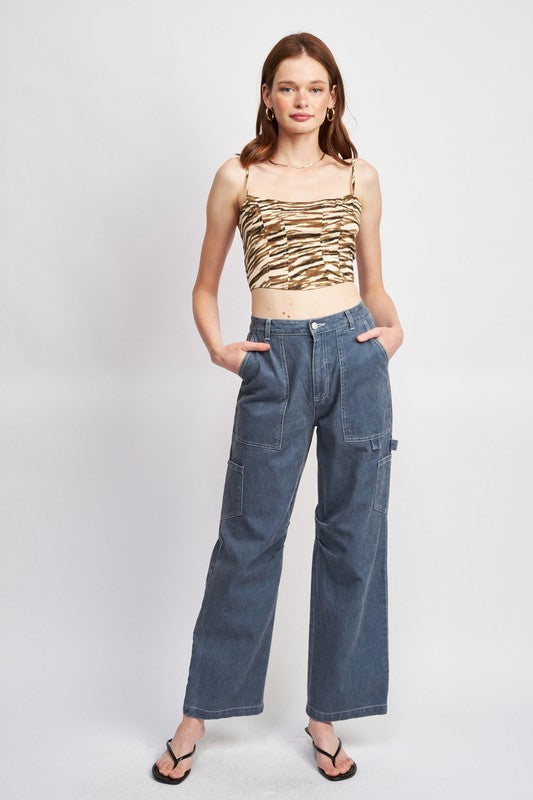 Contrast Utility Cargo Pants