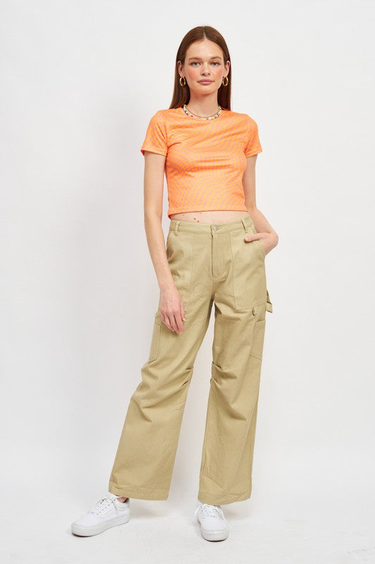 Contrast Utility Cargo Pants