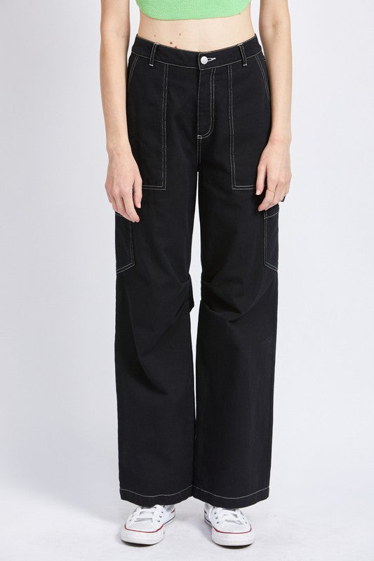 Contrast Utility Cargo Pants