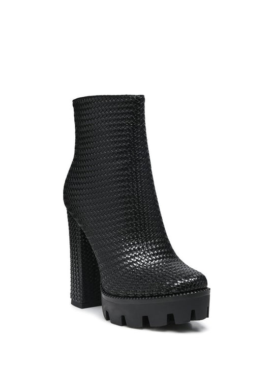 Expertly crafted high-heeled boots made with textured polyurethane material and a sturdy TPR outer sole. Featuring a side zipper opening for easy wear and a chunky heel design for stability and elegance. Elevate your wardrobe with these must-have textured block heel boots. Enjoy free shipping on ALL orders. Shop now!