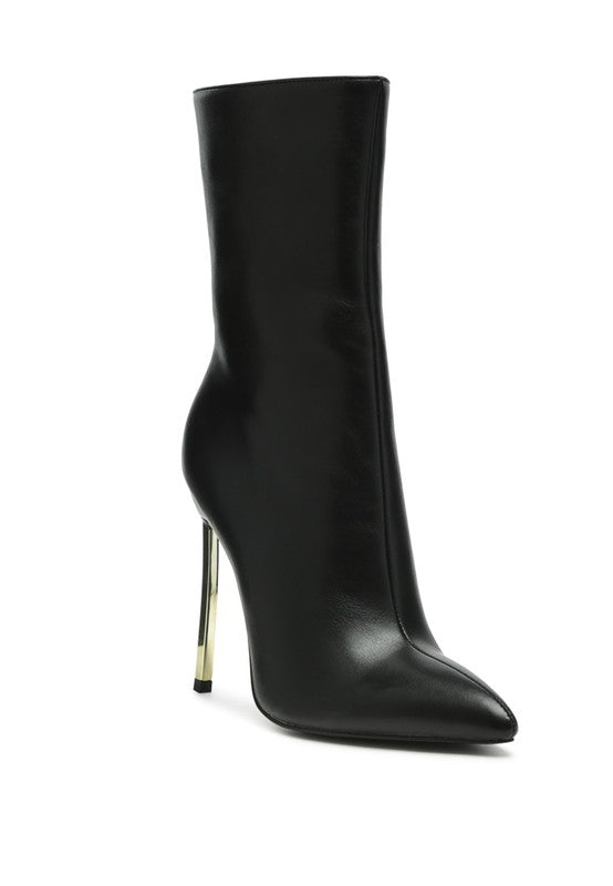 Thin Heel Mid Calf Boots