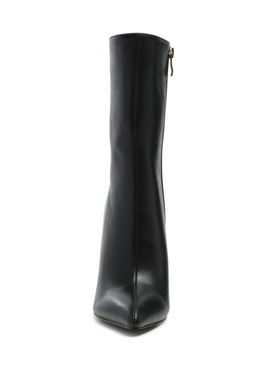 Thin Heel Mid Calf Boots