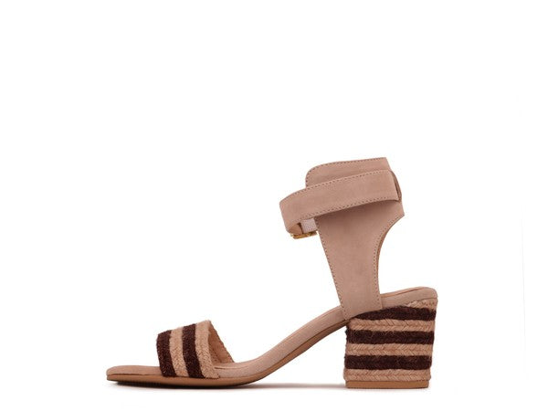 Braided Jute Strap and Suede Sandal