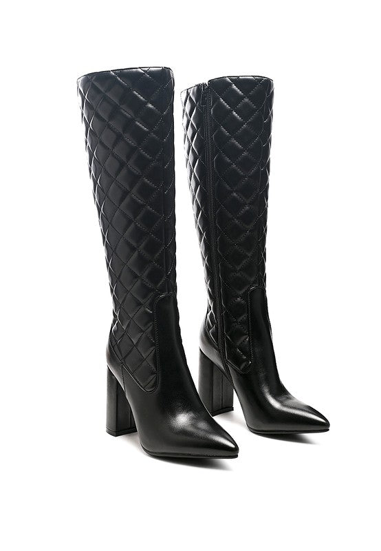 Quilt Knee High Boots