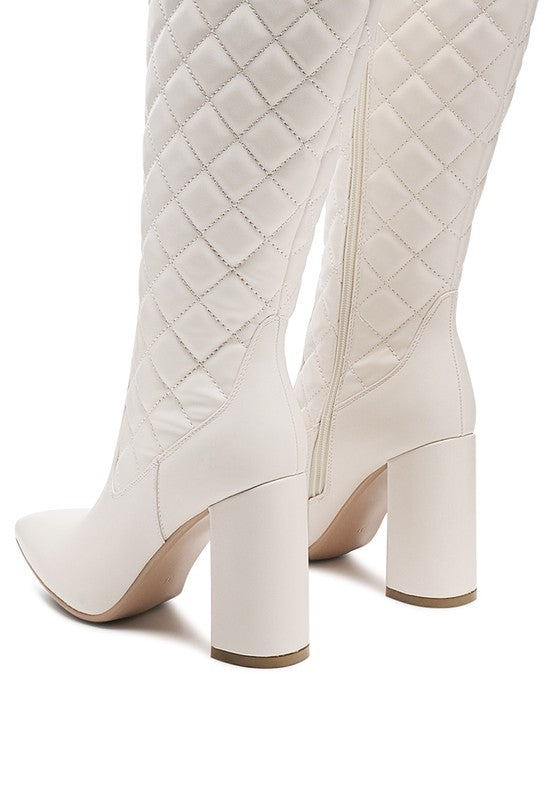 Quilt Knee High Boots