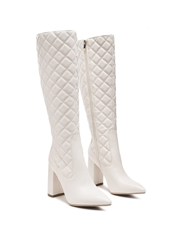 Quilt Knee High Boots