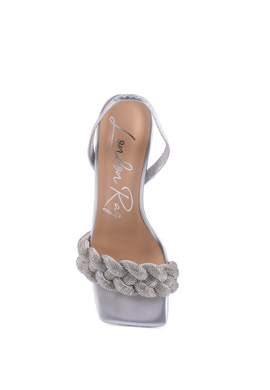 Diamante Braided Strap Sandals