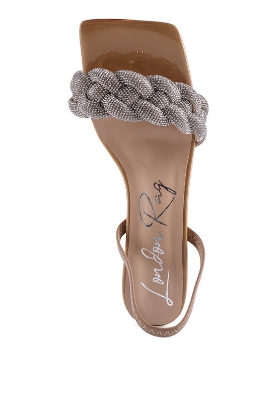 Diamante Braided Strap Sandals