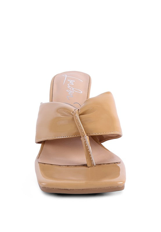 Block Heel Thong Sandals