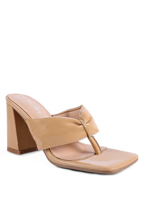 Block Heel Thong Sandals